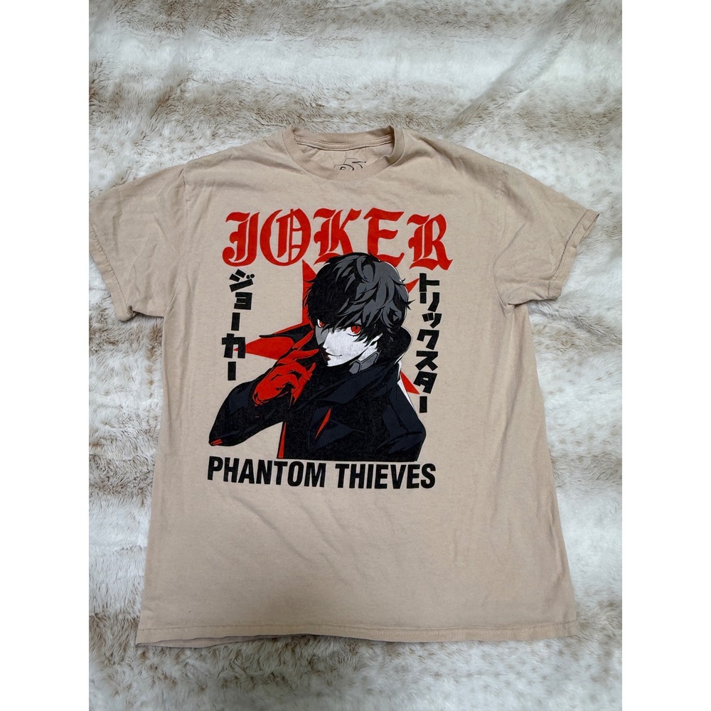 Ripple Junction Persona 5 Joker T-Shirt Mens M Tan Phantom Thieves Tee
